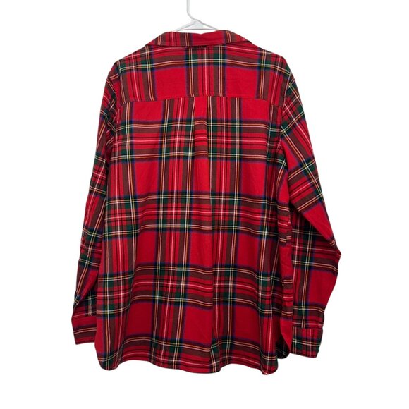 Old Navy Womens Red Plaid Flannel Shirt SZ XL Button-Down Top Holiday/Christmas - Picture 10 of 12